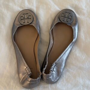 Silver Tory Burch flats